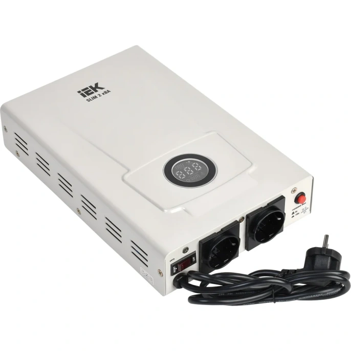 Однофазный стабилизатор напряжения IEK, настенный 2кВА SLIM IVS22-1-002-09