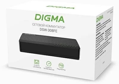 Коммутатор Digma DSW-308FE 8x100Mb неуправляемый