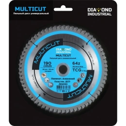 Диск пильный по мультиматериалам Multicut 190x30/20 мм, Z=64 TCG Diamond Industrial DIDM190Z64