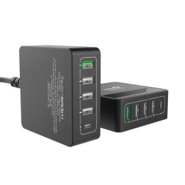 Зарядное устройство ACD CЗУ ACD-P605U-V1B 60Вт, Сетевое ЗУ 5xUSB 1PD+1QC+3Smart, 3.6;20В/3А RTL {40}