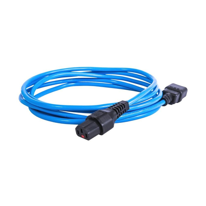 Шнур питания с фиксатором IEC 60320 C13/IEC 60320 C14, 10 А / 250 В 3 х 1,0 , длина 3 м, синий R-10-Cord-C13-C14-3-Blue