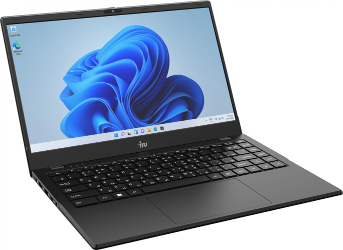 Ноутбук IRU Planio 14ING N-series N100 8Gb SSD512Gb Intel UHD Graphics 14" IPS FHD 1920x1080 Windows 11 Pro 64 black WiFi BT Cam 6000mAh 2059101