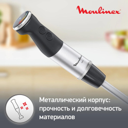 Блендер Moulinex DD67L810,  погружной,  серебристый/черный