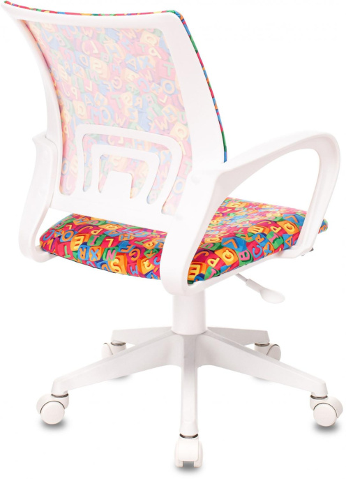 Кресло детское Бюрократ BUROKIDS 1 W, ткань, до 120кг, мультиколор (BUROKIDS 1 W-ALPHAB)