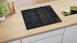 Газовая варочная панель Bosch PBP6C6K80Q,  4 конфорки,  эмалированная сталь,  черный