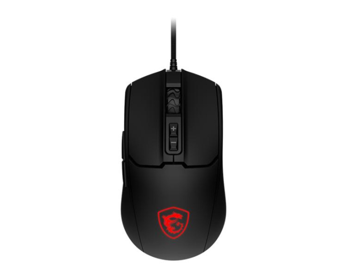 Мышь проводная MSI Forge GM100, игровая, оптическая, USB, 6400dpi, черный и красный [s12-0402310-hh9]