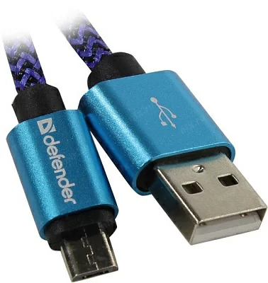 Defender USB08-03T PRO 87805 Кабель USB 2.0 AM-- micro-B 1м Blue