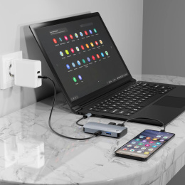 Хаб (разветвитель) LYAMBDA LC118, серый