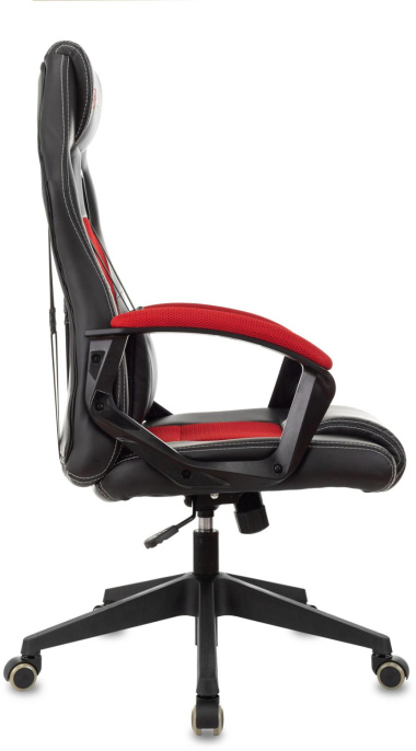 Кресло игровое ZOMBIE Arena, ткань/экокожа, до 120кг, черный/красный