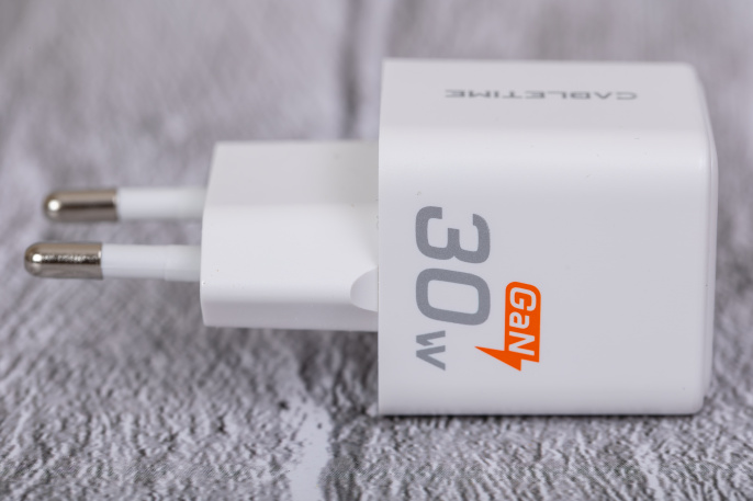 Сетевое зарядное устройство CABLETIME GA30W (CT-GAN30-PW) GaN PD3.0 30 Вт, белый