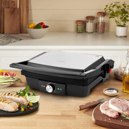 Электрогриль KitFort КТ-1656,  черный и серебристый