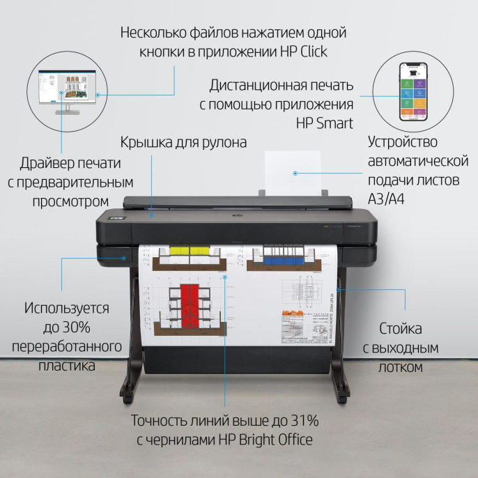 Плоттер HP Designjet T630 5HB11A/5HB11D A0/36"