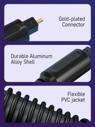 Кабель CABLETIME CF31H (CT-AV380-H03(5)-B1) 1 м, PRO TOSLINK CABLE M/M, цифровой аудиоразъем. черный