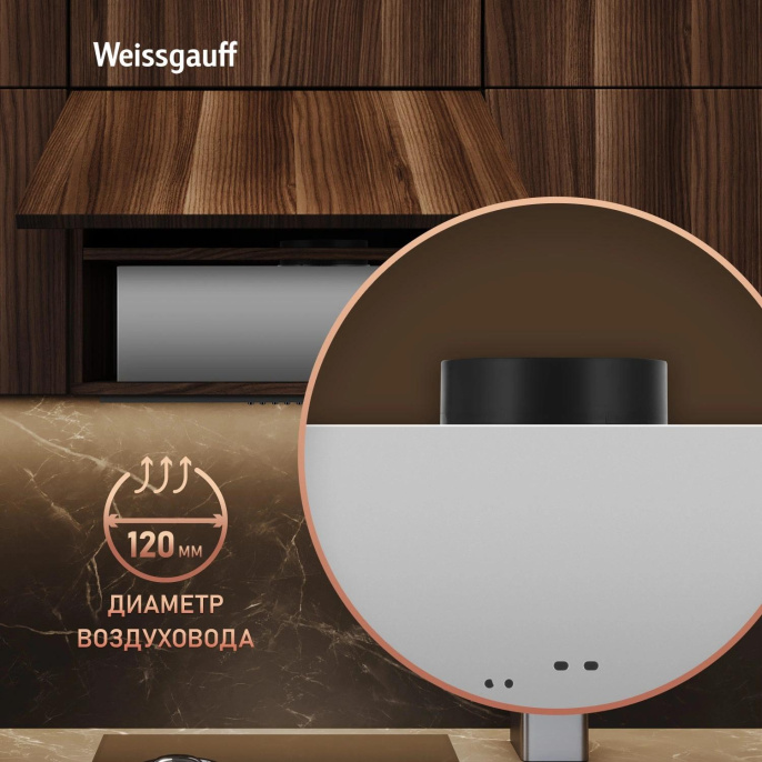 Вытяжка встраиваемая Weissgauff Box 450 PB BL черный управление: кнопочное 1 мотор