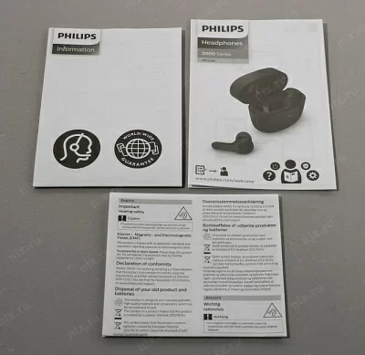 Наушники с микрофоном PHILIPS TAT2206BK/00 True Wireless Earphone (Bluetooth 5.0)