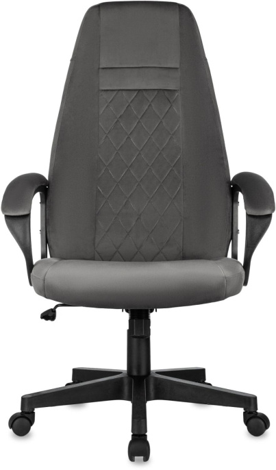 Кресло руководителя Бюрократ CH-730, ткань, до 120кг, топ-ган, фиксированные подлокотники,  темно-серый