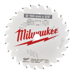 Диск пильный Milwaukee 165x15.87x1.6x24 ATB 4932471311 по дереву для циркулярной пилы, угол атаки зуба: +15°, низкая вибрация