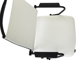 Кресло руководителя Бюрократ CH BALANCE PU, экокожа, до 150кг, топ-ган, фиксированные подлокотники,  белый