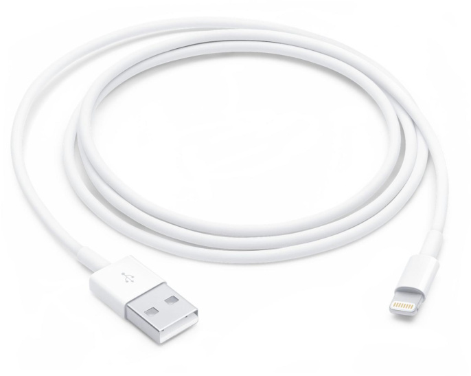 Кабель Apple A1480,  Lightning (m) -  USB (m),  1м,  MFI,  белый [mxly2fe/a]