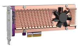 Плата расширения/ QNAP QM2-2P-244A 2 x M.2 22110 or 2280 PCIe Gen2 x 4 NVMe SSD slots expansion card, Low-profile bracket pre-loaded, Low-profile flat and Full-height are bundled shorter version to support TVS-x82/TS-x77 PCIe slot 2 & slot 3