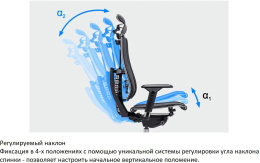 Кресло руководителя МЕТТА Yoga 4DF B2-5D - YM93, сетка, до 150кг, синхромеханизм, регулируемые 5D подлокотники,  черный/черный