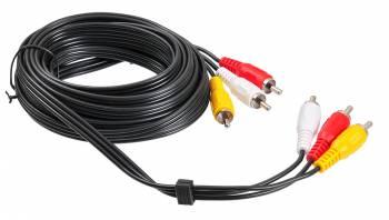 Кабель соединительный аудио-видео Buro 3хRCA (m) -  3хRCA (m),  5м, черный [baac027-5]