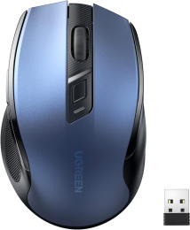 Беспроводная компьютерная мышь UGREEN MU006 25753 Ergonomic Wireless Mouse 2.4G 4000DPI Silence Design 2.4 GHz&BT. Цвет: синий