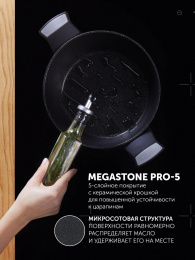 Кастрюля Polaris Monolit 24C 4л. d 24см с крышкой черный 015249