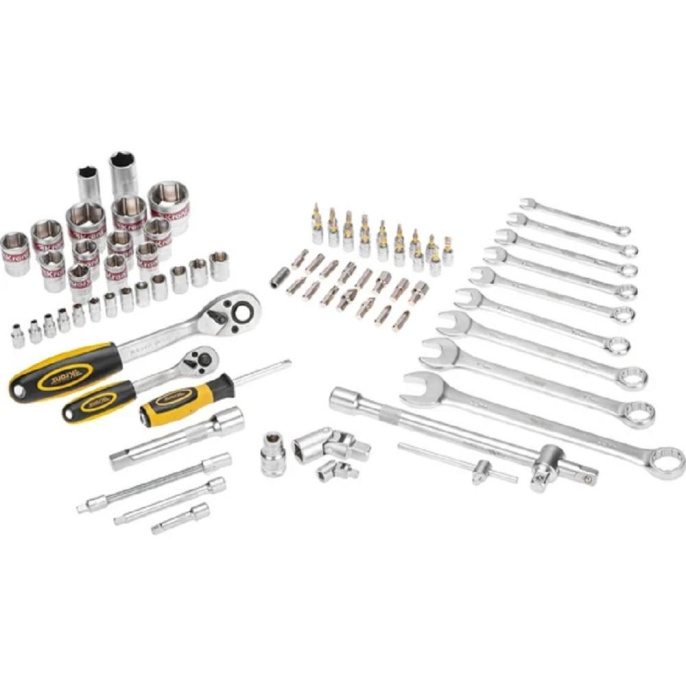 Набор инструментов KRANZ 1/2" 1/4" CRV пластиковый кейс 82 предмета KR-66-6682