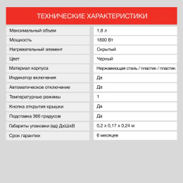 Чайник электрический StarWind SKS2051, 1.8л, металл/пластик