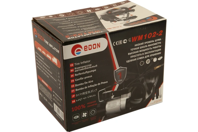 Компрессор автомобильный EDON WM102-2 34 л/мин, 8 атм