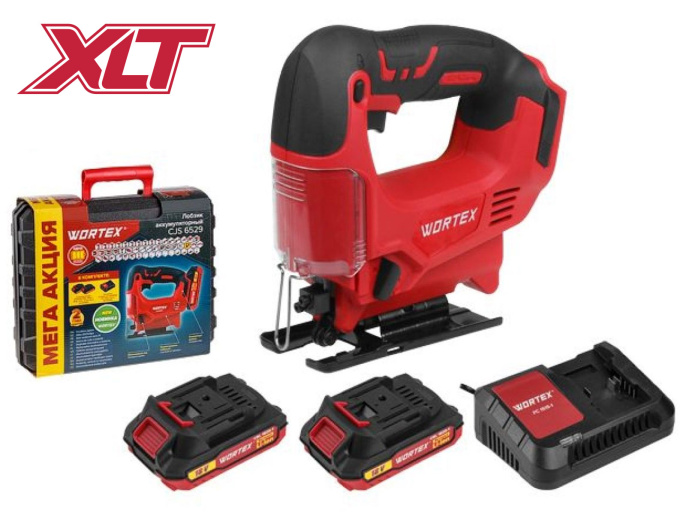 Аккум. лобзик WORTEX CJS 6529 в чем. ALL1 XLT SET 18 В, 0-2900 об/мин, 65 мм, 2х2 А*ч 0329281