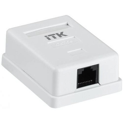 Розетка ITK GENERICA CS2-1C5EU-12-G настенная 49.2x65.5x25.2мм RJ45 ABS белый (упак.:1шт)