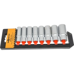 Набор головок шестигранных длинных НГТД6-12-8 (8 шт; 16-27 мм) КВАЛИТЕТ 5027027