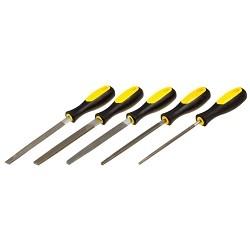 Набор STAYER: Напильники с двухкомпонентной рукояткой,плоский,полукруглый,трехгранный,квадратный,круглый,№2,150мм [1681-15-H5_z01]