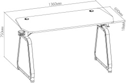 Стол игровой Cactus CS-GMD-BK-RGB, МДФ, черный