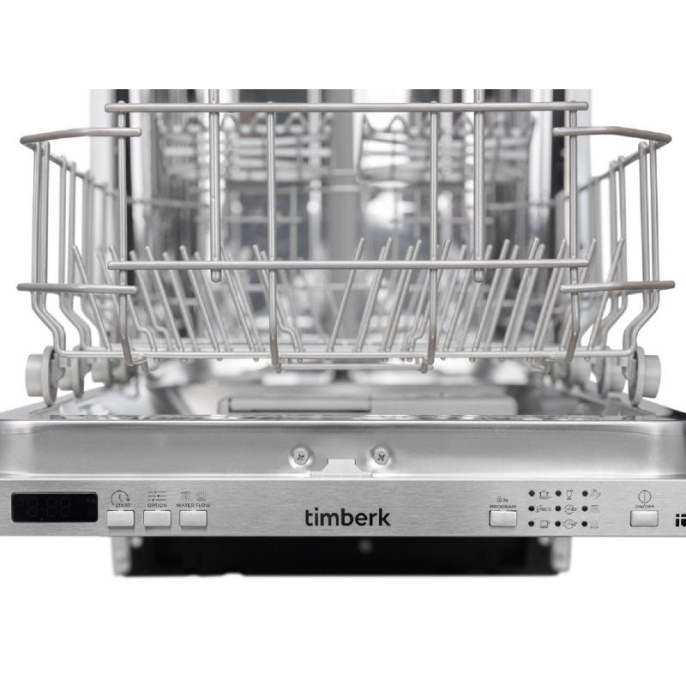 Посудомоечная машина Timberk Set&Dry T-DW45BI103,  узкая, напольная, 59.4см, загрузка 11 комплектов, серебристая