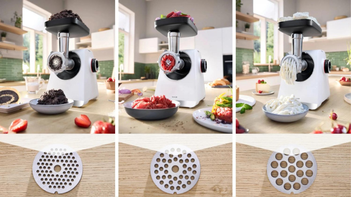 Мясорубка Bosch MFWS609W,  белый/ черный
