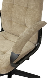Кресло руководителя Бюрократ CH 002 Fabric песочный Light-21 крестов. пластик