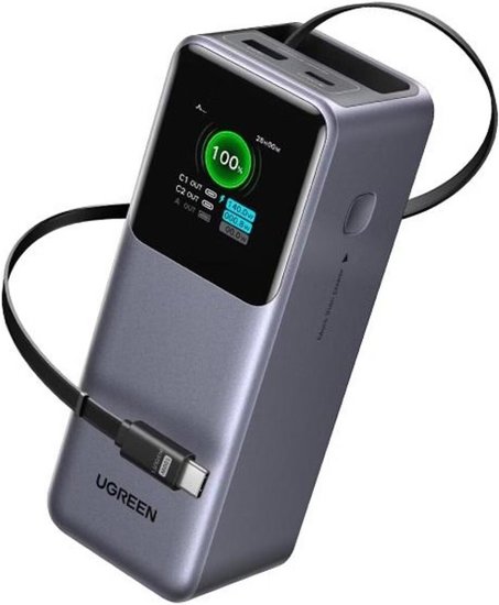 Внешний аккумулятор Ugreen PB726 20000mAh (серый) 20000 мА·ч (72 Вт·ч), выходы: 3 x 5V/9V/12V/15V/20V (5000 мА), быстрая зарядка