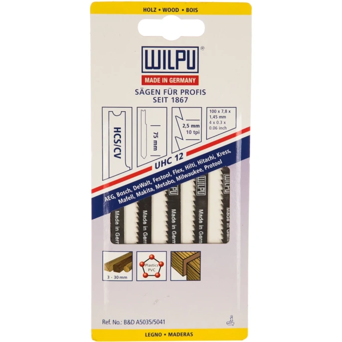 Пилка по дереву UHC 12 5 шт. WILPU 0411000005