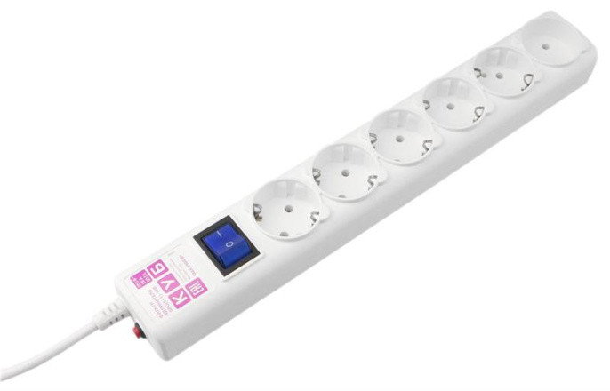 Сетевой фильтр PowerCube SPG(5+1)-16B-3M-WHITE, 3м, белый