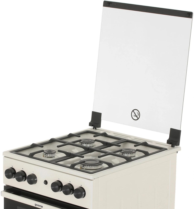 Плита Газовая Gorenje GG5A21BEF бежевый стеклянная крышка реш.чугун