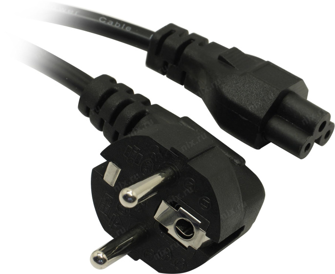 Кабель питания ноутбуков ExeGate Power PC5-0.75P-Schuko- C5/3x0.5Cu Евровилка Schuko- C5, VDE-250V-3*0.5mm2, медь, черный, 6A, 0.75м EP280678RUS