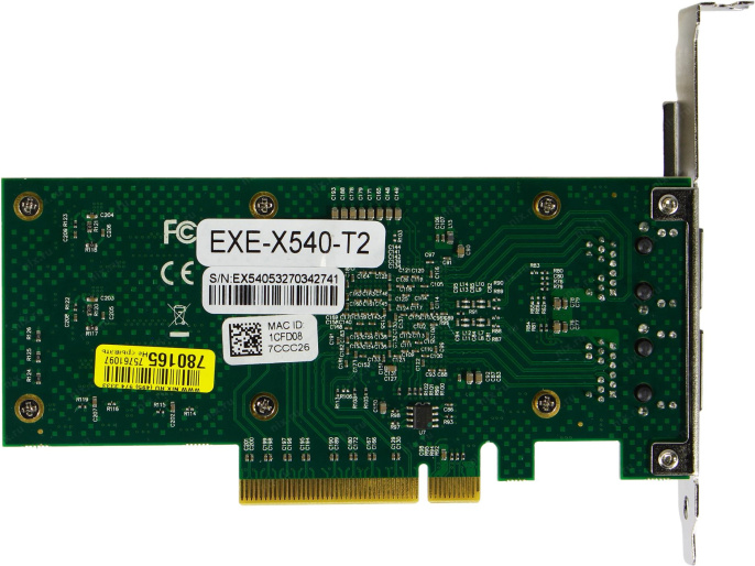 Сетевой адаптер ExeGate EXE-X540-T2 PCI-E x8 v2.1, порты 2xRJ45 медные , 10Gb/s 10/1Gb/s, 100Mb/s , Server NIC Intel Chipset X540-AT2 EX296226RUS