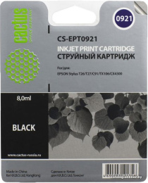 Картридж струйный Cactus CS-EPT0921 T0921 черный (8мл) для Epson Stylus C91/CX4300/T26/T27/TX106/TX109/TX117/TX119 с чипом
