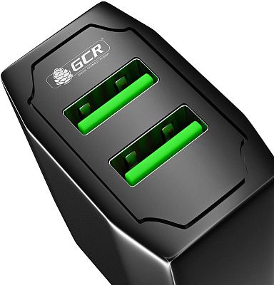 GCR Сетевое зарядное устройство на 2 USB порта 3.1 A, черное, GCR-51982 Greenconnect. GCR Сетевое зарядное устройство на 2 USB порта 3.1 A, черное, GCR-51982