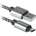 USB кабель Defender USB09-03T PRO USB2.0 Белый, AM-Type-C, 1m, 2.1A 87815