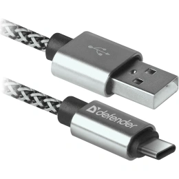 USB кабель Defender USB09-03T PRO USB2.0 Белый, AM-Type-C, 1m, 2.1A 87815
