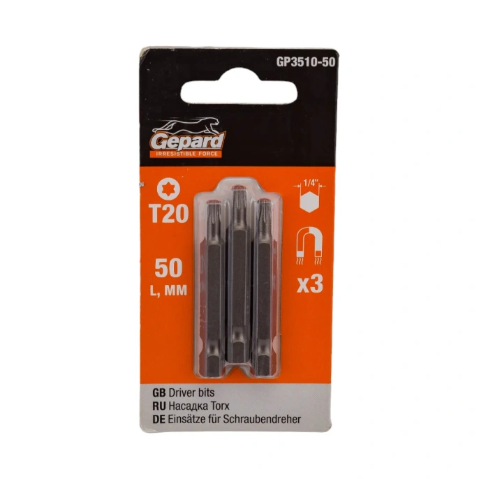 Бита магнитная для шуруповерта Torx (3 шт; T20х50 мм) Gepard GP3510-50